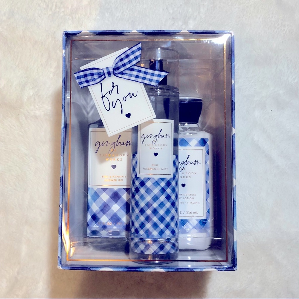 NWT Bath & Body Works Gingham Gift Set